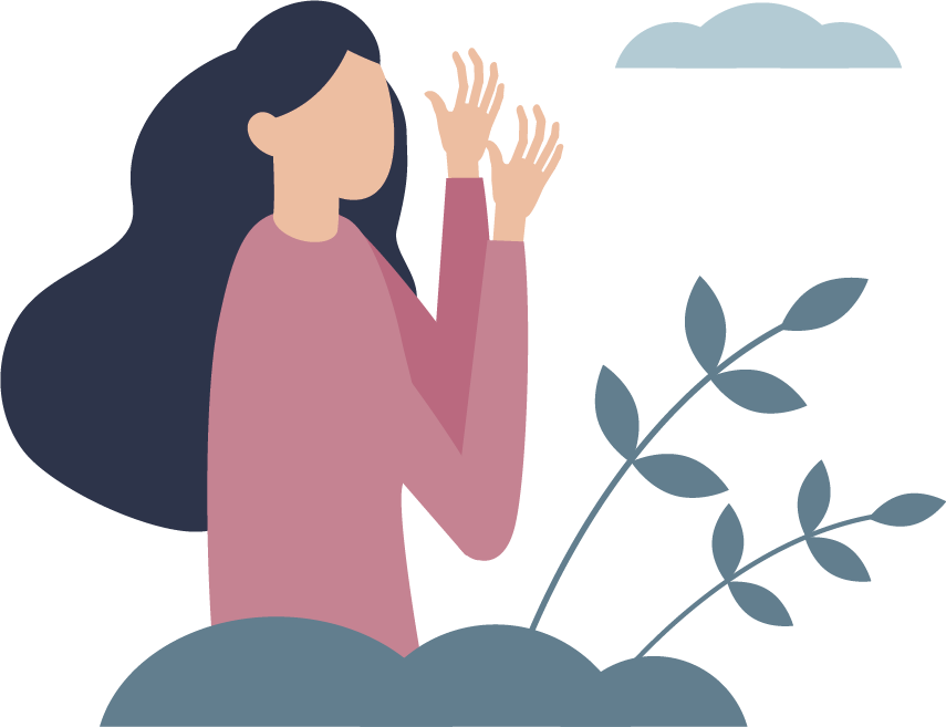 Vector of a woman feeling grief and bereavement